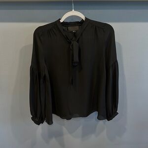 NILI LOTAN 100% Silk Tie Neck Top